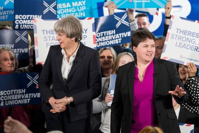 Prime Minister Theresa May visits Edinburgh with Ruth Davidson in the build up to the UK general election, 5th June 2017