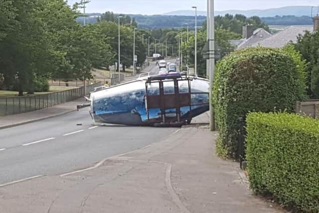 The upturned boat. Pic by Ian Burnett