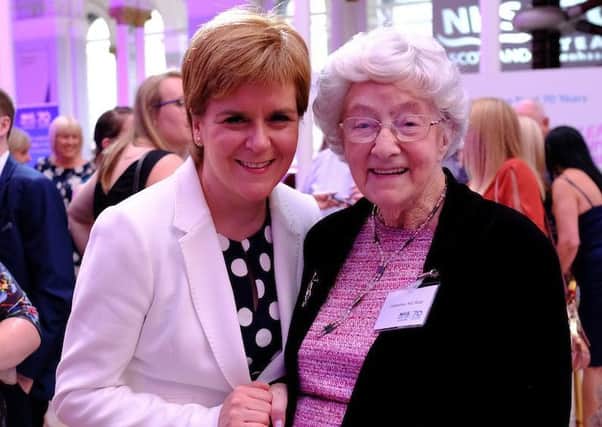 Former nurse Catherine Reid meets Nicola Sturgeon at the reception