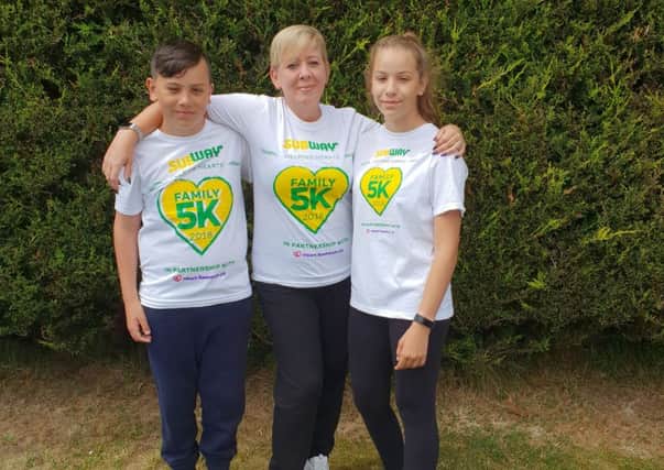 Luay, mum Jackie DSouli and Sophia are tackling the 5k fun run