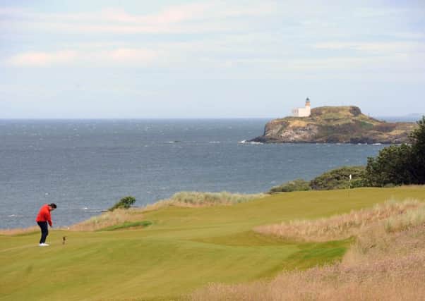 The signature hole at The Renaissance Club has a great view of Fidra Island. Picture: Ian Rutherford