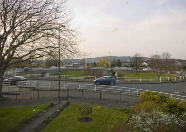 Part of Calder Road has closed after Sighthill roundabout due to a serious accident. Picture: Ian Georgeson