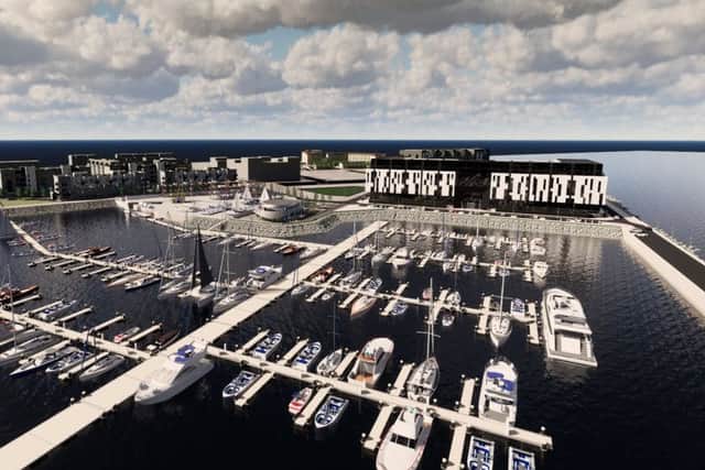 The first stage will see a marina office, community boat yard with dry dock and car parking. Picture: Contributed