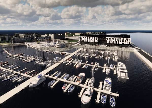 The first stage will see a marina office, community boat yard with dry dock and car parking. Picture: Contributed