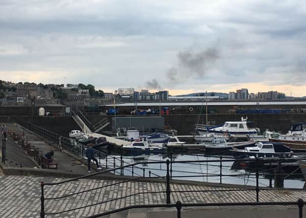 Smoke was visible from Newhaven Harbour. Picture: Contributed