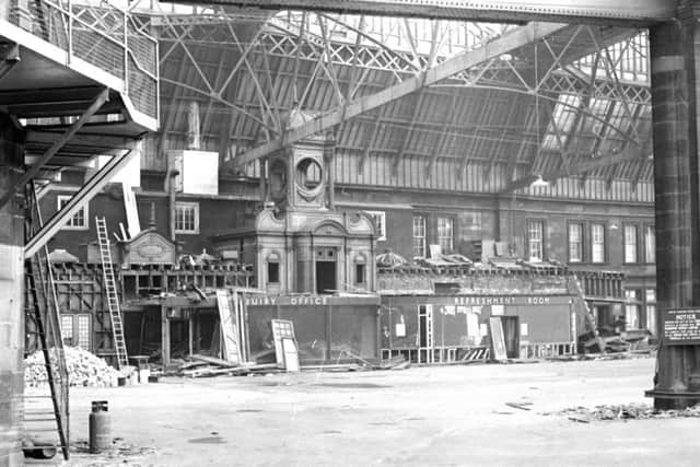 A view of the Caledonian Train Station in Edinburgh being demolished
