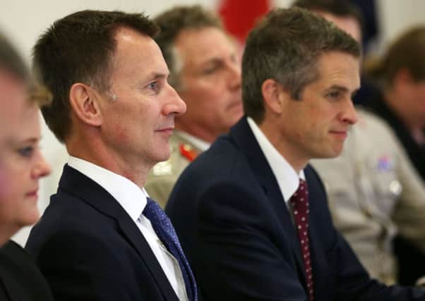 Foreign Secretary Jeremy Hunt and Defence Secretary Gavin Williamson during the annual UK-Australian ministerial consultations at the Royal Botanic Garden in Edinburgh. Picture: PA Wire