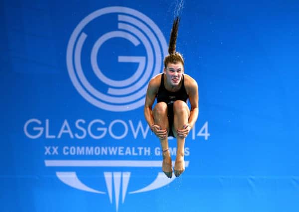 Grace Reid competes in the women's 3m springboard at Royal Commonwealth Pool during the Glasgow 2014 Commonwealth Games. Picture: Quinn Rooney/Getty Images