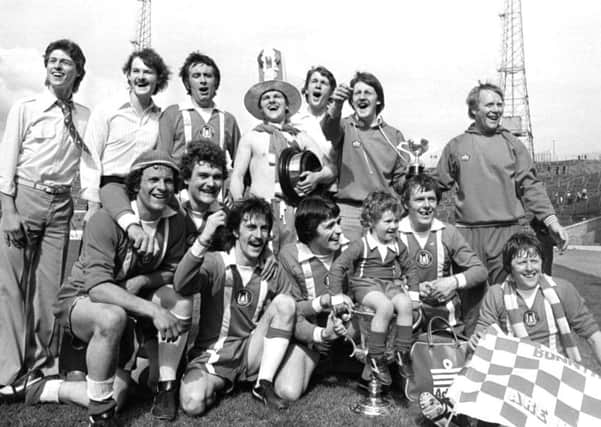 Bonnyrigg Rose celebrate with the Scottish Junior Cup final at Hampden in May 1978