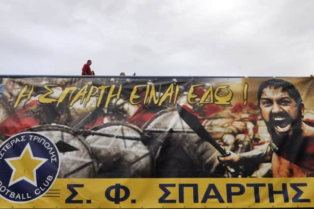 A mural at Asteras Tripolis Theodoros Kolokotronis Stadium
