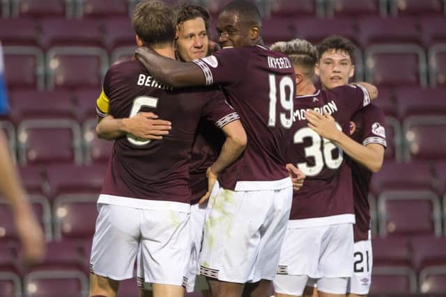 Hearts struggled in the first half against Cowdenbeath before running out 5-0 winners. Picture: SNS/Bill Murray