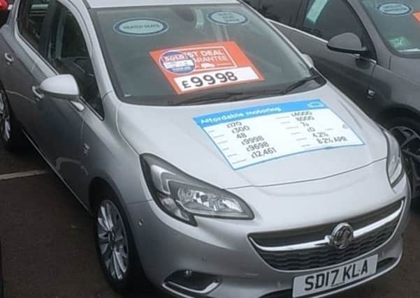 Police Scotland have issued an image of the stolen silver Vauxhall, pictured here when the owner purchased the vehicle.