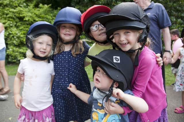 Left to right: Isabella Fleck, 3, Ellie Barclay, 5, Claya Rhar, 6, Catherine Fleck and Rory Barclay, 2.