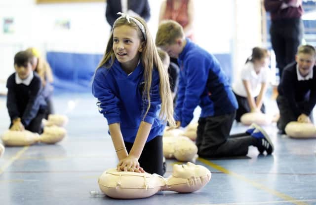 P7 pupil Hollie Holden took part in the CPR training



 Picture; Neil Hanna