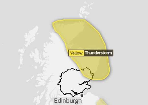 The north east had a yellow weather warning for thunderstorms after the recent warm weather. Picture: Met Office