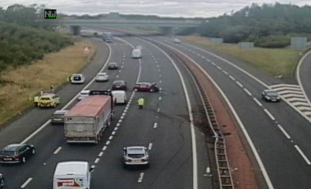 The incident happened on the M9. Picture; Traffic Scotland