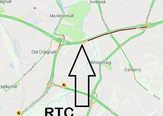 The accident is just off the City Bypass. Picture; Traffic Scotland
