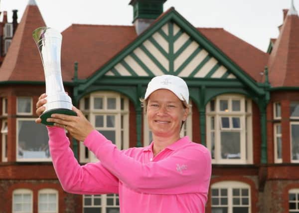 Catriona Matthew lifts the Open trophy in 2009. Pic: Getty