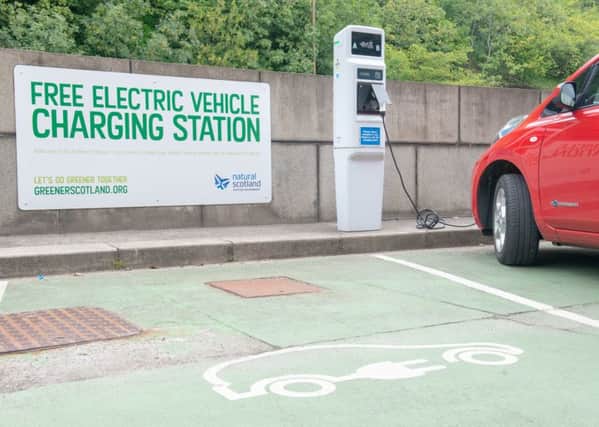 Electric Car charging points outside St Andrews House. Pic: Ian Georgeson
