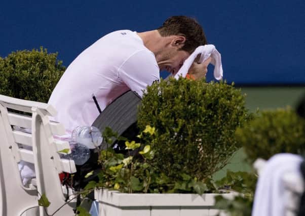 Andy Murray cut a dejected and exhausted figure by the end. Picture: AP.