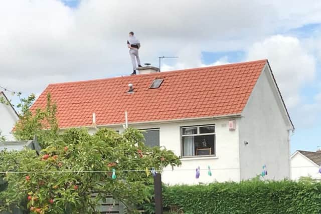 Police responded to a housebreaking this afternoon after a man was spotted on a roof a property in Silverknowes. Picture: Submitted