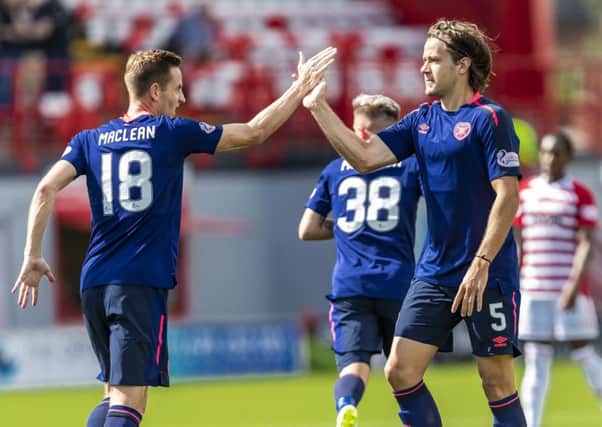 Steven MacLean and Peter Haring impressed for Hearts. Pic: SNS