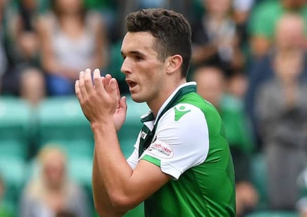 John McGinn put in another impressive display for Hibs. Pic: SNS