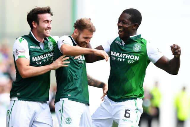 Hibs romped to a 3-0 win over Motherwell despite their efforts on Thursday night in Greece. Picture: SNS Group