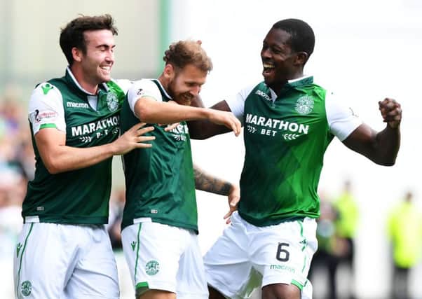 Hibs romped to a 3-0 win over Motherwell despite their efforts on Thursday night in Greece. Picture: SNS Group