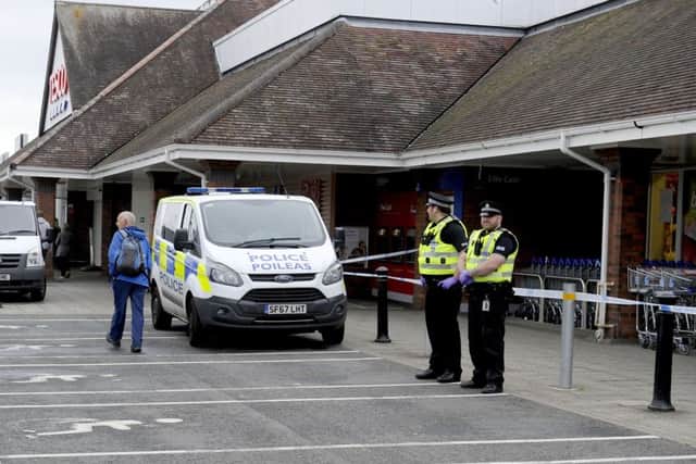The Tesco at Falkirk Retail Park was among those targeted by thieves. Picture: Michael Gillen