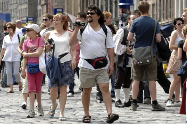 Tourists during the Edinburgh Fringe. Picture: JP