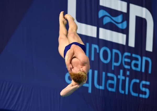 James Heatly's final dive was impressive as he took bronze in the 1m. Pic: Getty
