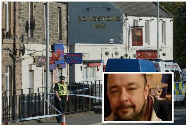 Mark Squires was killed in a lane near the Hearts supporters club at Longstone. Picture: TSPL/Police Scotland