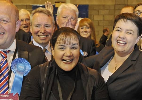 Ashely Graczyk pictured alongside
Scottish Conservative Leader Ruth Davidson. Picture: Neil Hanna
