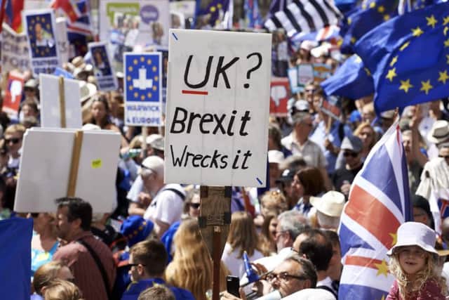Demonstrators march to call for "a People's Vote" on the final Brexit deal (Picture: Niklas Halle'n/AFP/Getty)