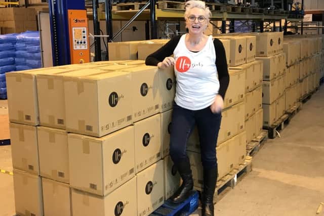 Hey Girls founder Celia Hodson in her warehouse.