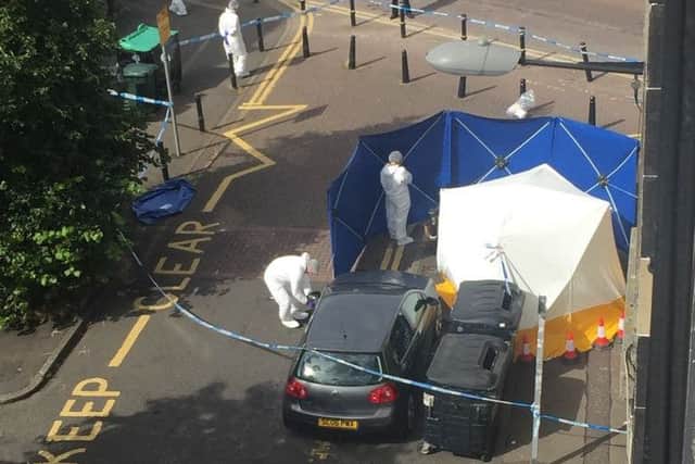 Forensics officers have been spotted at the scene. Picture: EEN