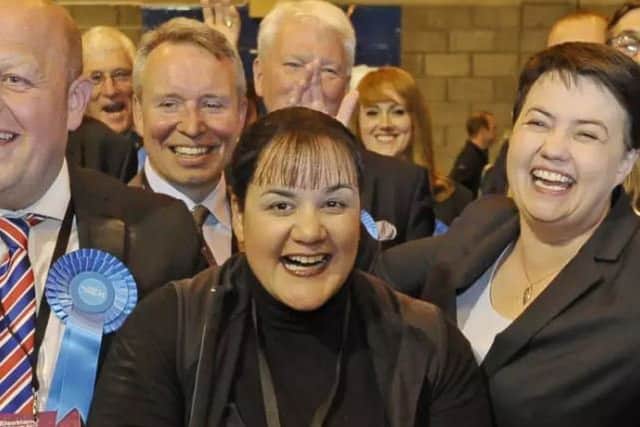 Ashely Graczyk pictured alongside ''Scottish Conservative Leader Ruth Davidson. Picture: Neil Hanna