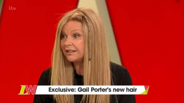 Screengrab photo taken from an episode of Loose Women on ITV of TV presenter and former model Gail Porter, who broke down in tears as she unveiled her new wig, the first one she has worn on television since first losing her hair to alopecia 13 years ago. Picture; PA