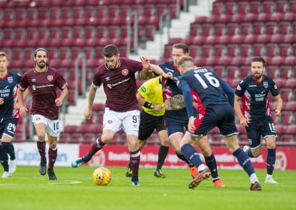 Aidan Keena netted for Hearts, but it wasn't enough. Pic: TSPL