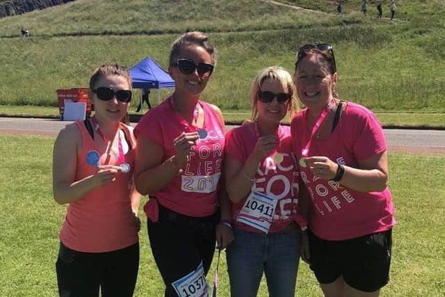 Kirsty took part in Cancer Research UK's Race For Life in Holyrood Park - just weeks after having her shunt replaced.