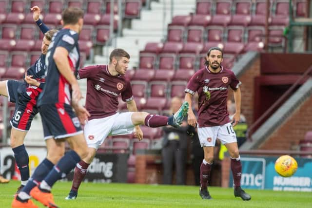 Aidan Keena impressed for Hearts against Ross County. Pic: TSPL