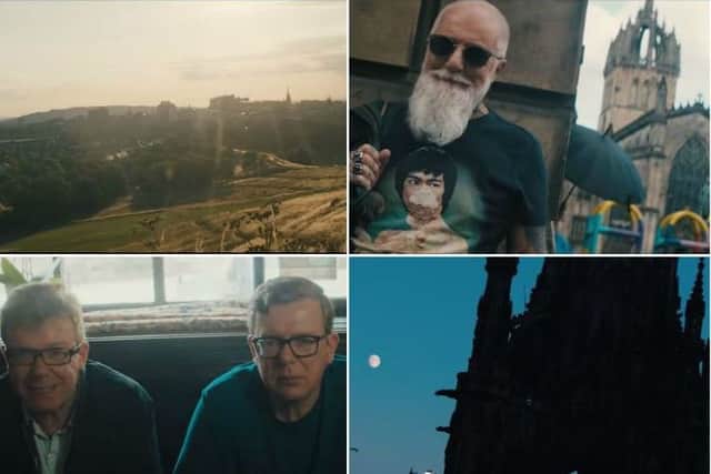 Screenshots from the latest Proclaimers video.