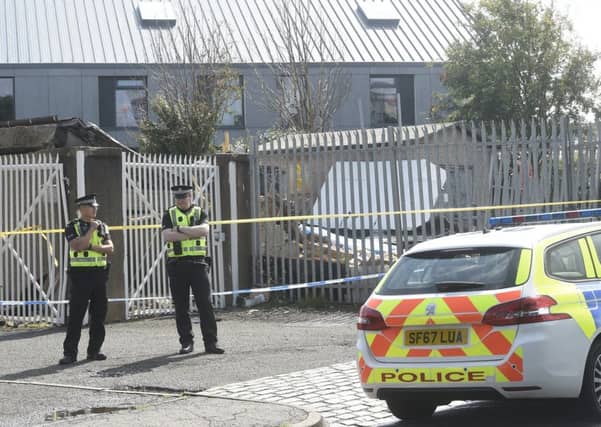 Scene of a garage fire at Moredun Park Street