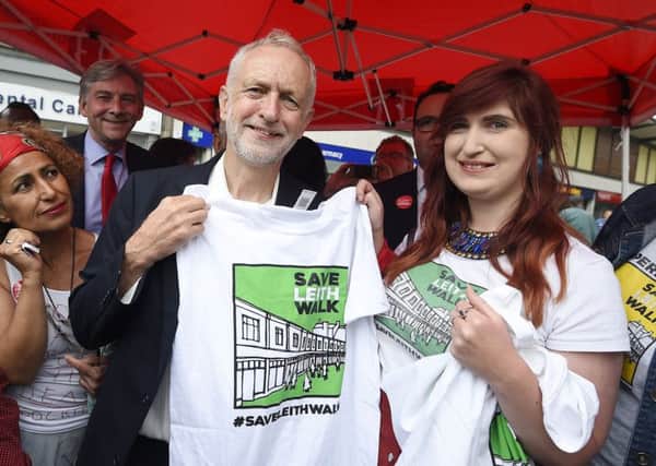 Labour Leader Jeremy Corbyn gave his backing to the Save Leith Walk campaign during a visit last month. Picture: Greg Macvean