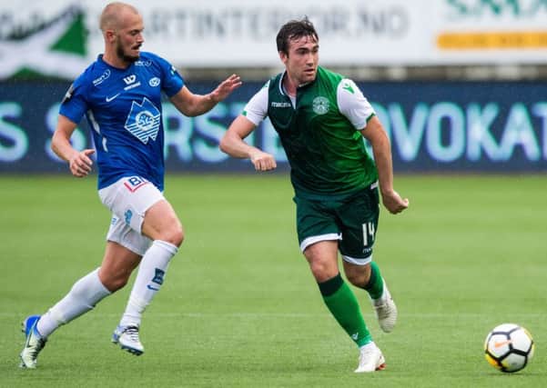 Stevie Mallan was left frustrated by Hibs defeat by Molde on Thursday