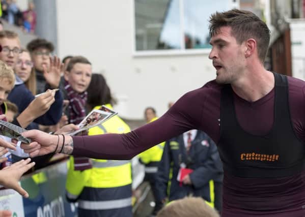 Kyle Lafferty gave his shirt and shinpads away at the end of Saturday's match