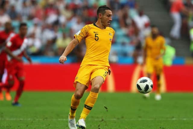 Mark Milligan in action for Australia at the World Cup in Russia. Picture: Dean Mouhtaropoulos/Getty