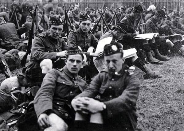 1. The 9th (Highlanders) Battalion resting in a field at Leith, 1914for the launch of our innovative, exciting and unique Roll of Honour that lists our 11,313 war dead for the First World War.