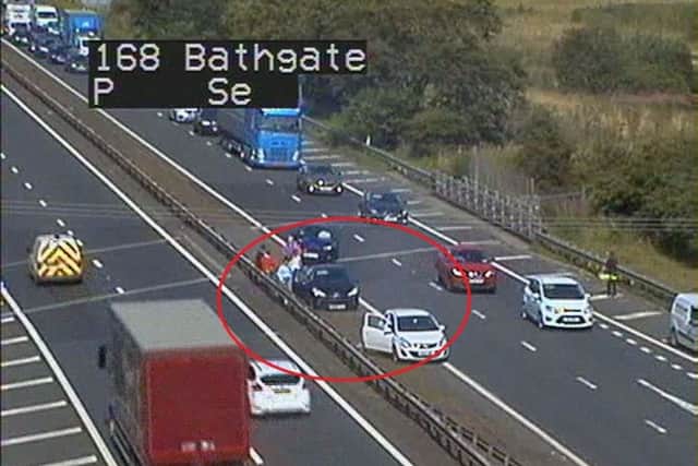 A multi-vehicle crash has occurred on the M8 at Bathgate. Picture: Traffic Scotland